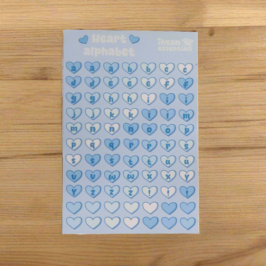 Heart Alphabet Sticker Sheet