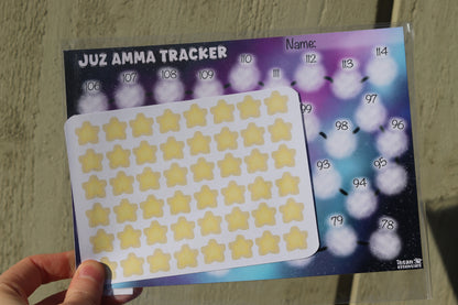 Juz Amma Tracker with Stickers - Galaxy Themed