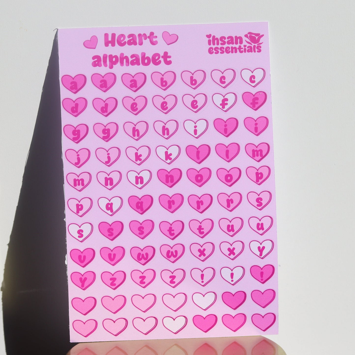 Heart Alphabet Sticker Sheet