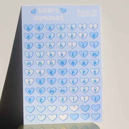 Heart Alphabet Sticker Sheet